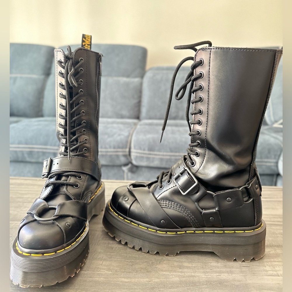 Dr. Martens 1914 HARNESS LEATHER TALL LACE UP PLATFORM BOOTS